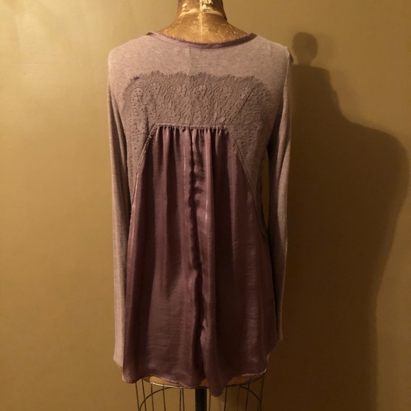 Anthropologie Bordeaux Long Sleeve Top - Picture 3 of 5
